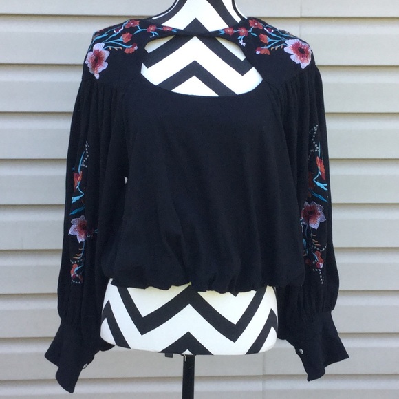 NWT Free People Black Lita Open Front and Back Top - Picture 5 of 8